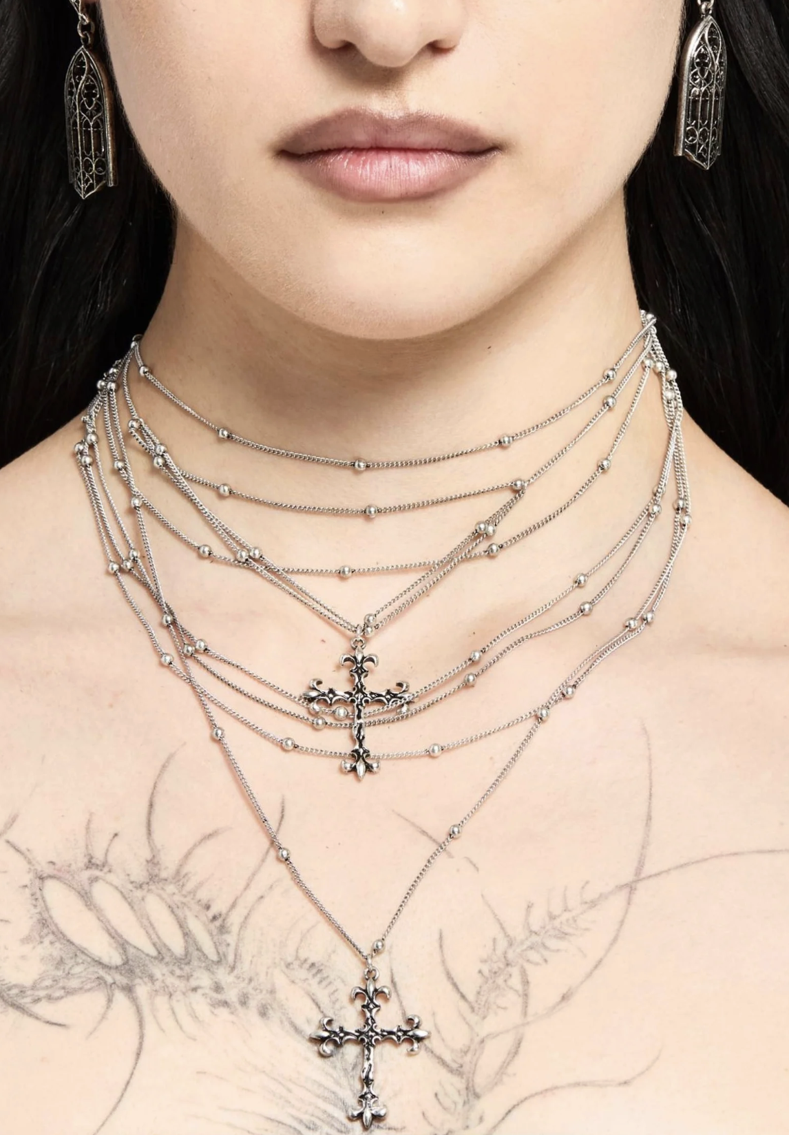 Disturbia, Chryx Layered Cross Necklace