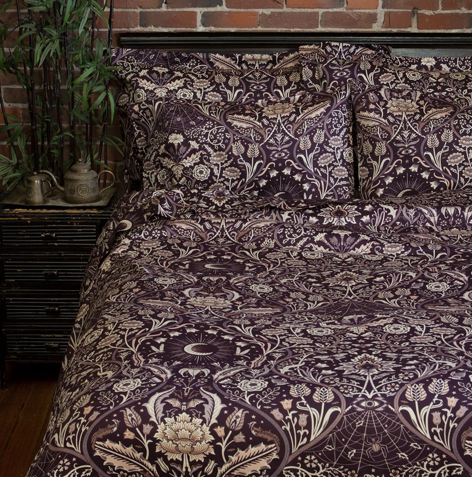 Sinin Linen, Night Garden Duvet Cover