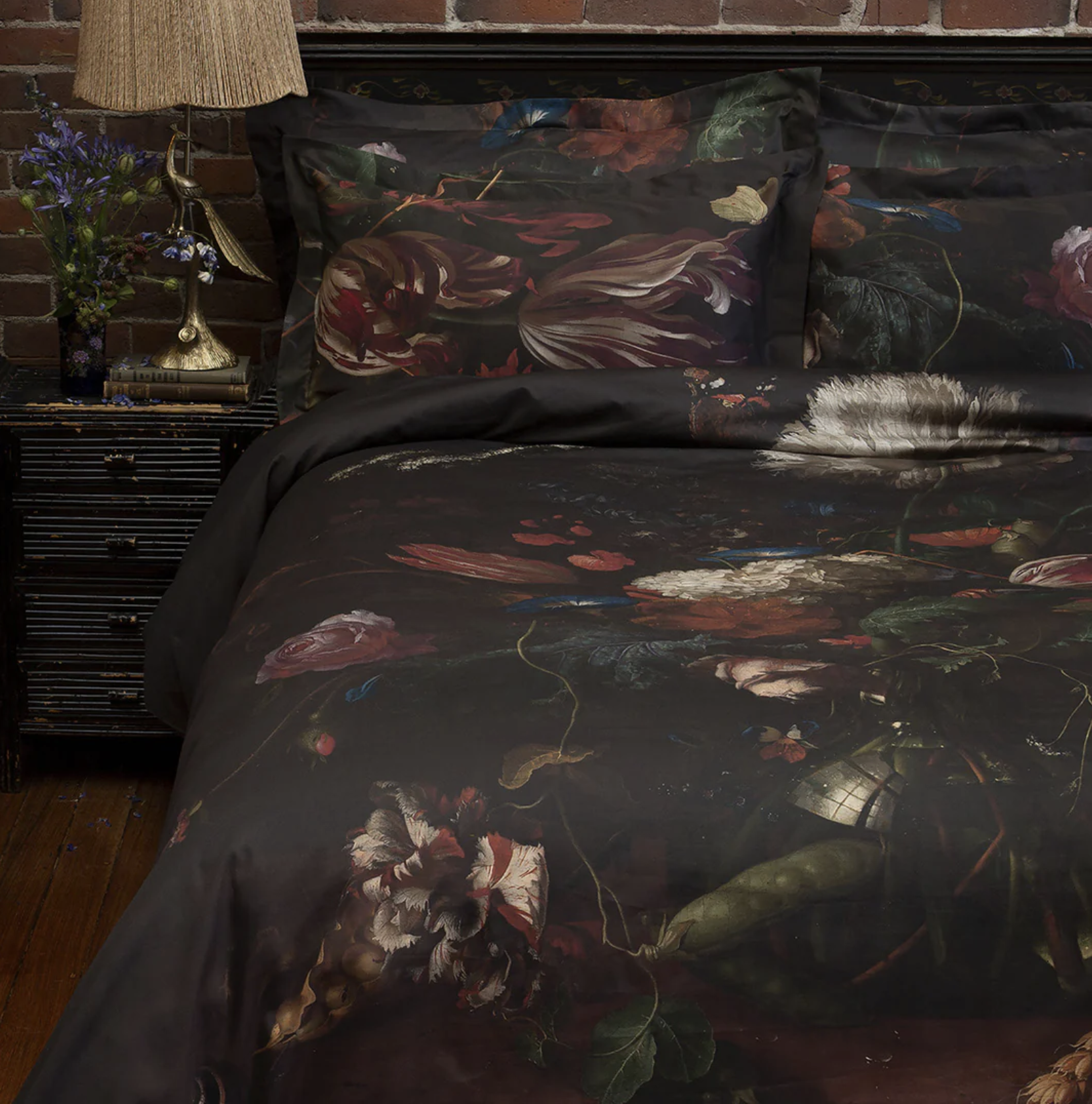 Sinin Linen, Gothic Floral Duvet Cover Set