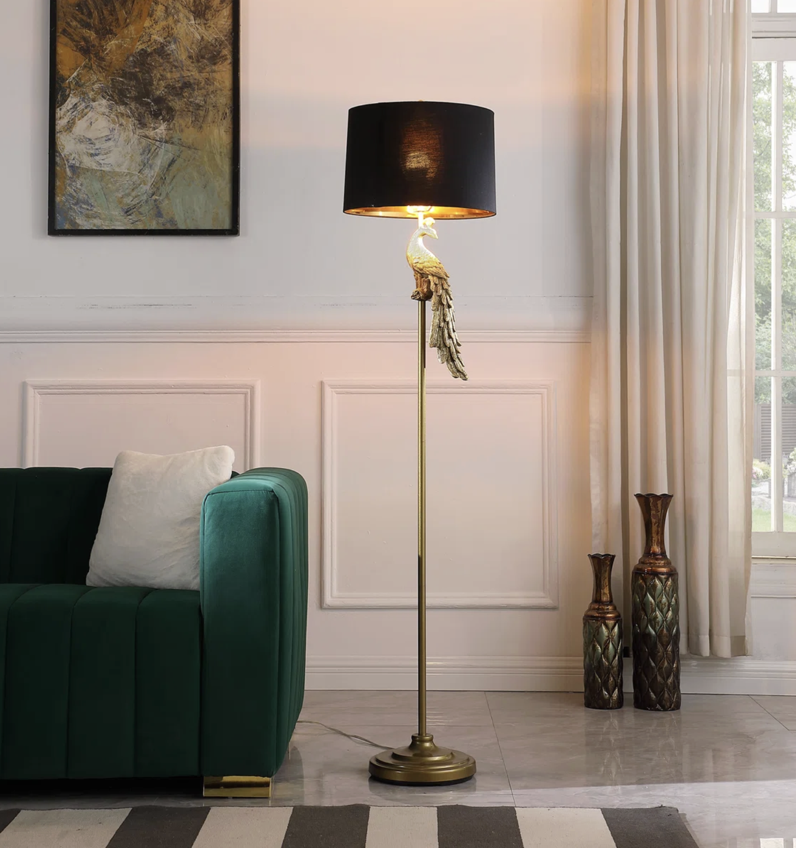 House of Hampton (via Wayfair), Gauti 64.5'' Matte Gold Task Floor Lamp