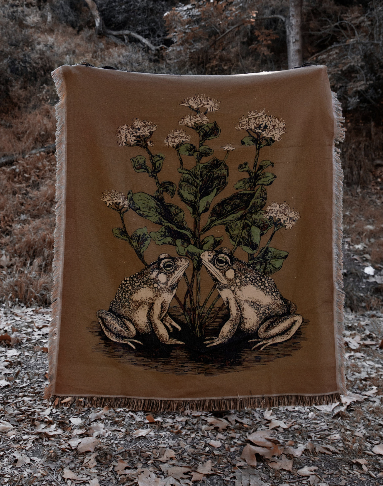 Lively Ghosts, 'Coven of Croaks' Woven Tapestry Blanket
