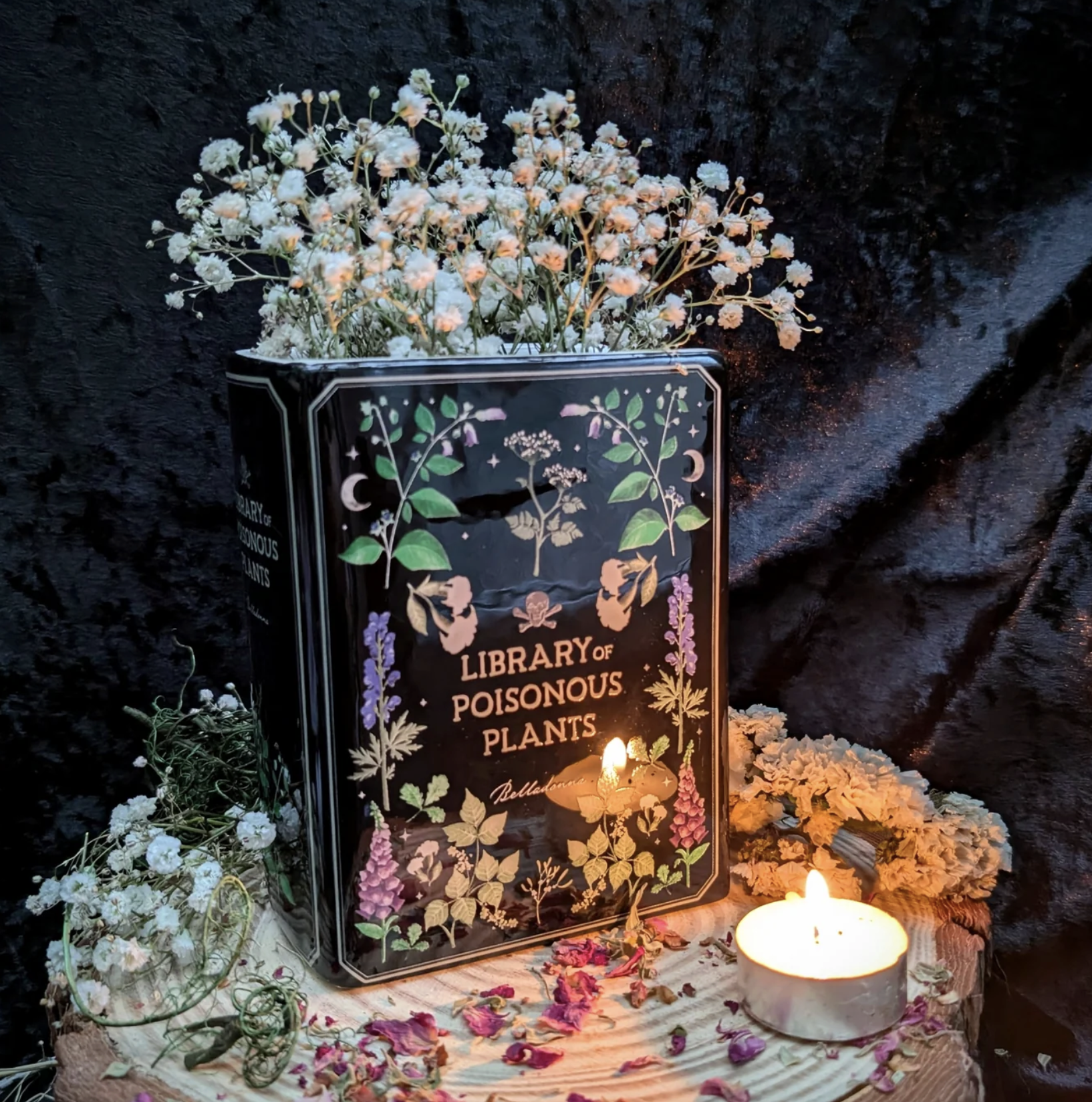Something Different (via Midnight Rose Emporium),Poisonous Plants Book Shaped Vase