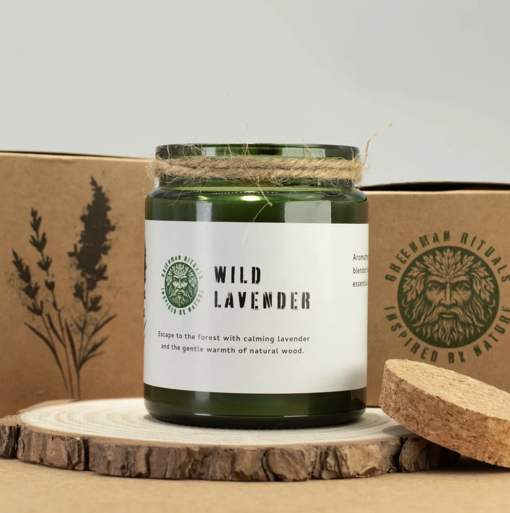 Ancient Wisdom (via Midnight Rose Emporium),Greenman Woodwick Soy Candle - Wild Lavender