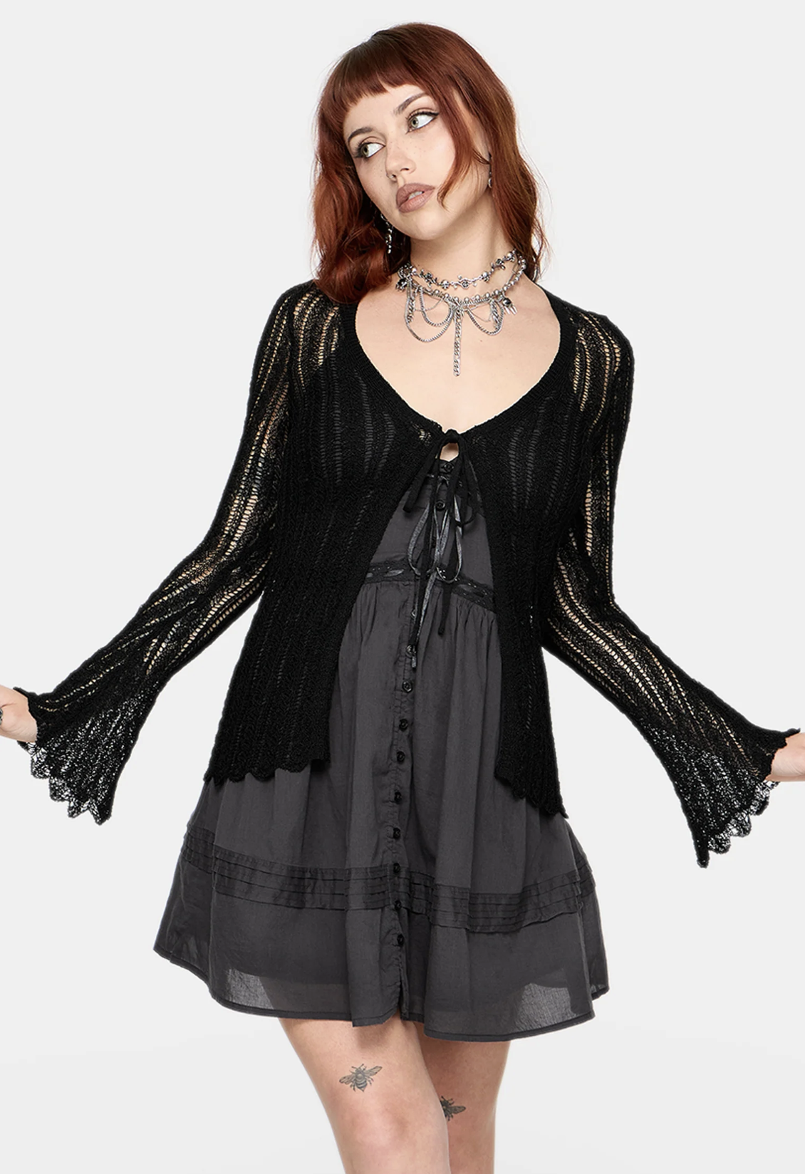 Disturbia, Amadea Pointelle Knit Cardigan