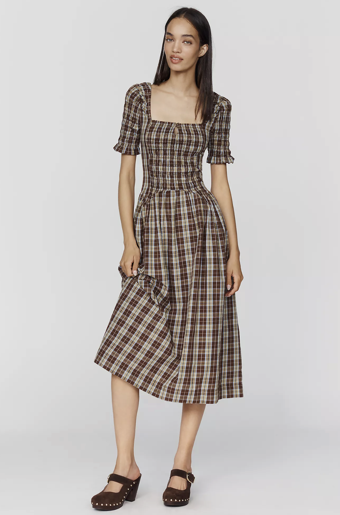 Damson Madder Emmy Shirred Midi Dress