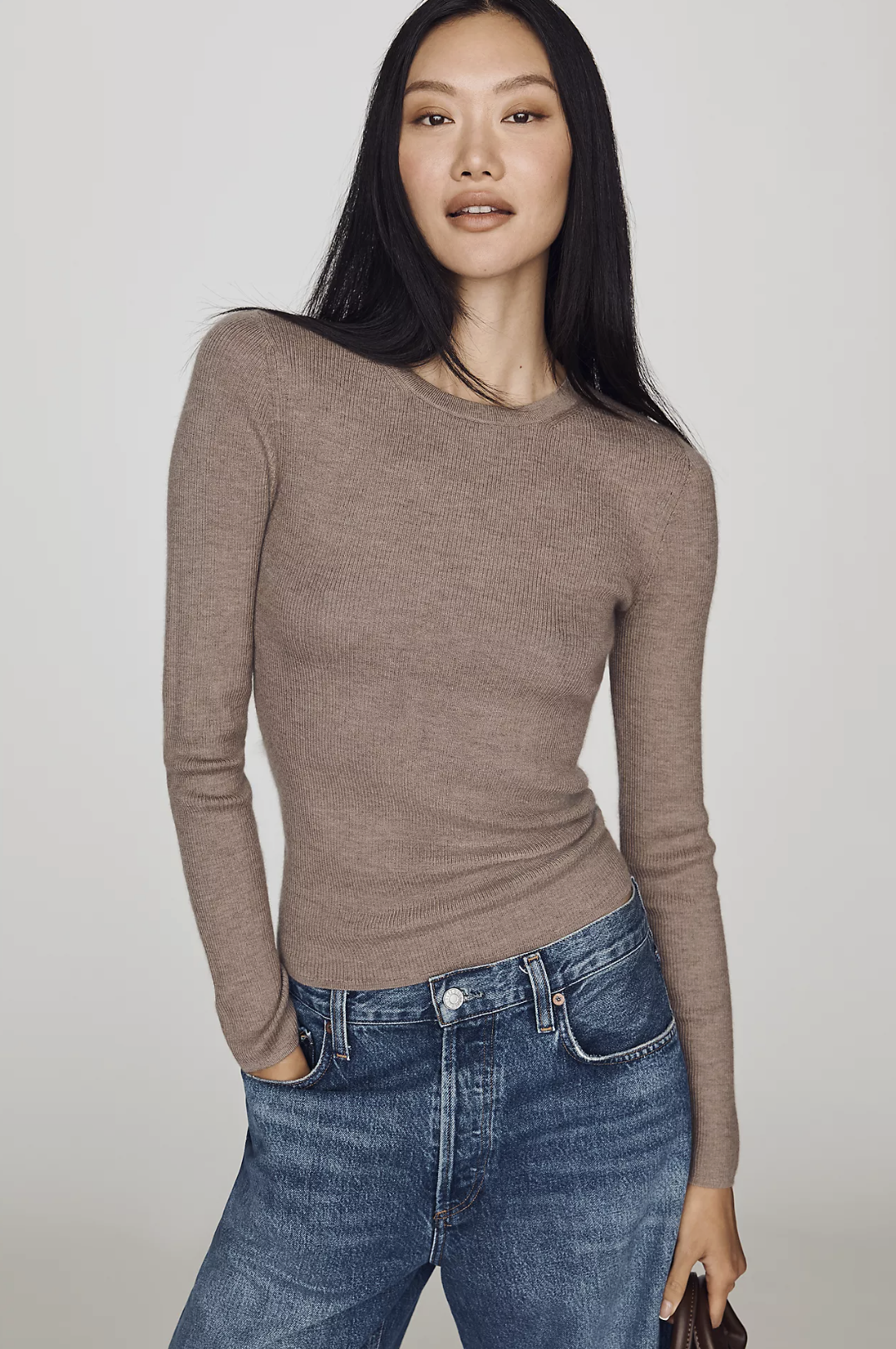 Maeve Markie Lightweight 100% Cashmere Long-Sleeve Sweater