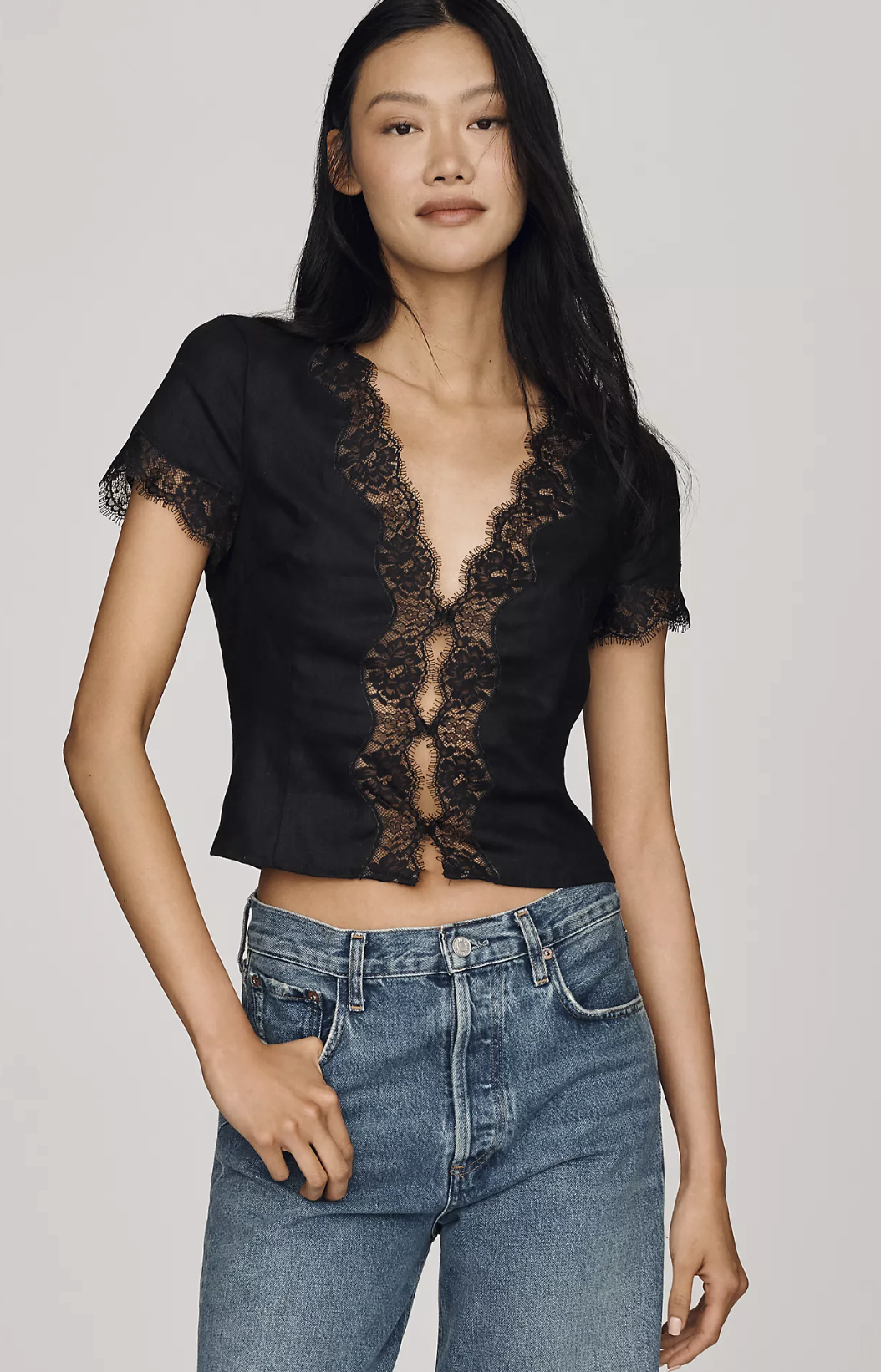 Reformation Brynn 100% Linen Top