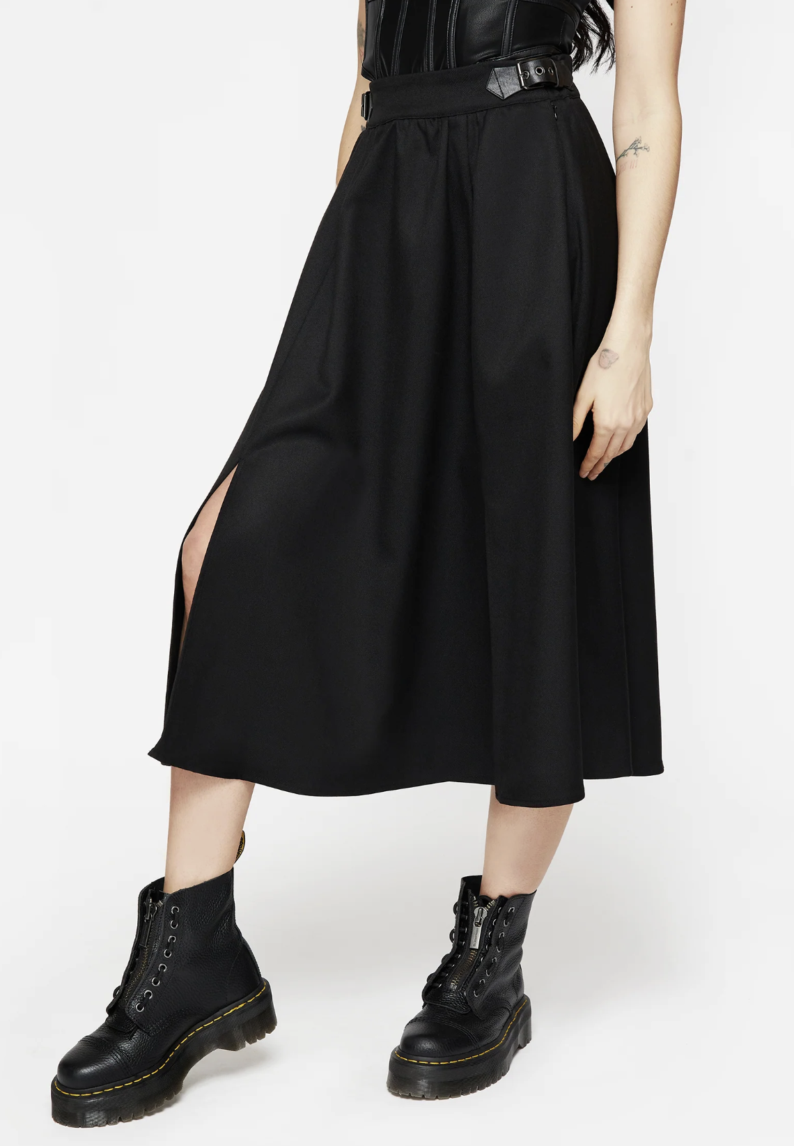 Disturbia Nightingale Buckled Midi Skirt