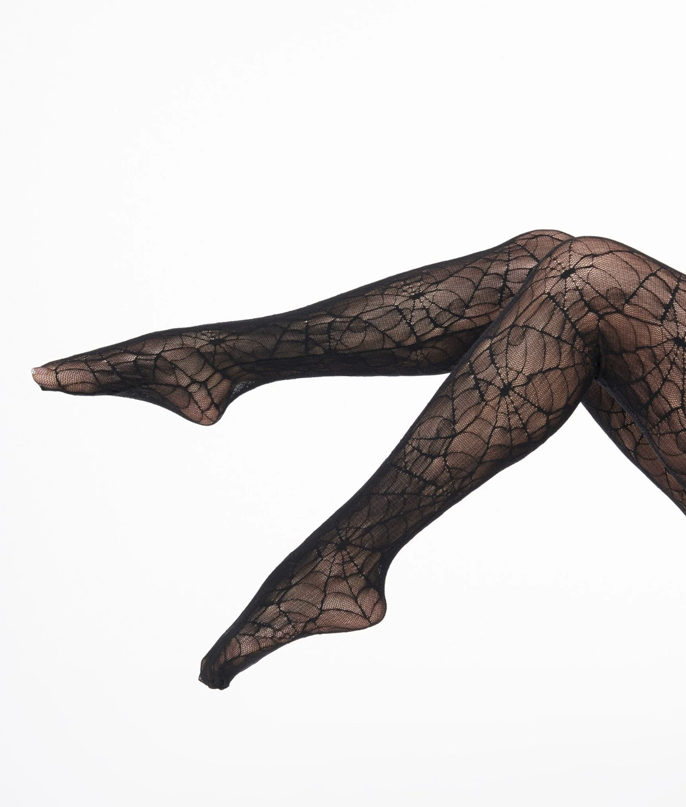 Unique Vintage Black Spiderweb Lace Tights
