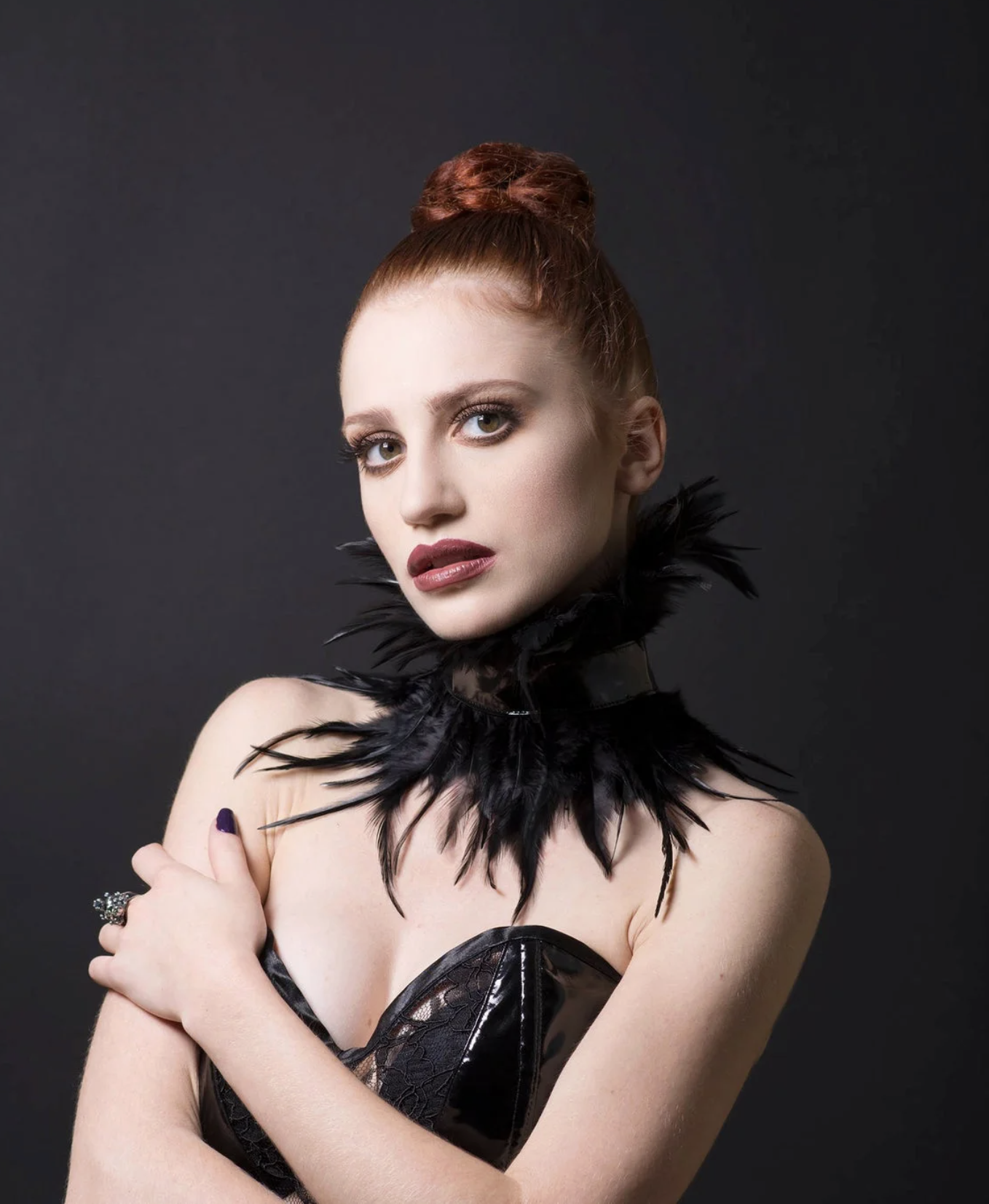 Decadent Designs Black Feather &amp; PVC Choker