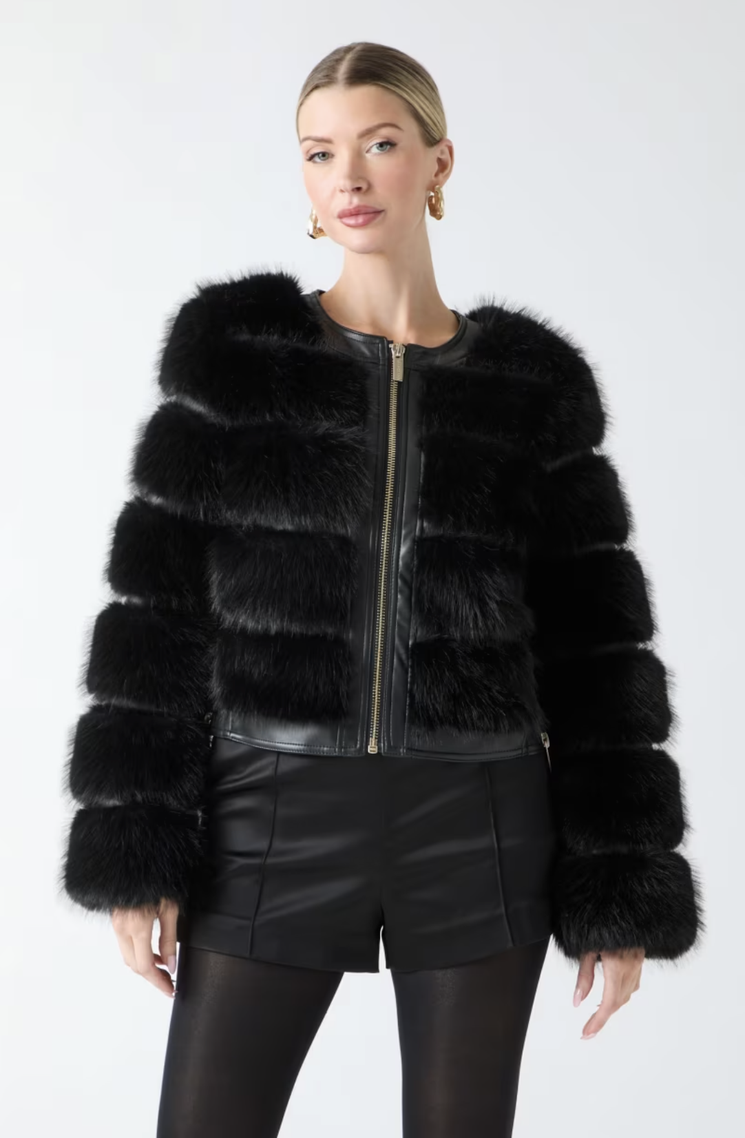Guess Arielle Cropped Faux-Fur Jacket
