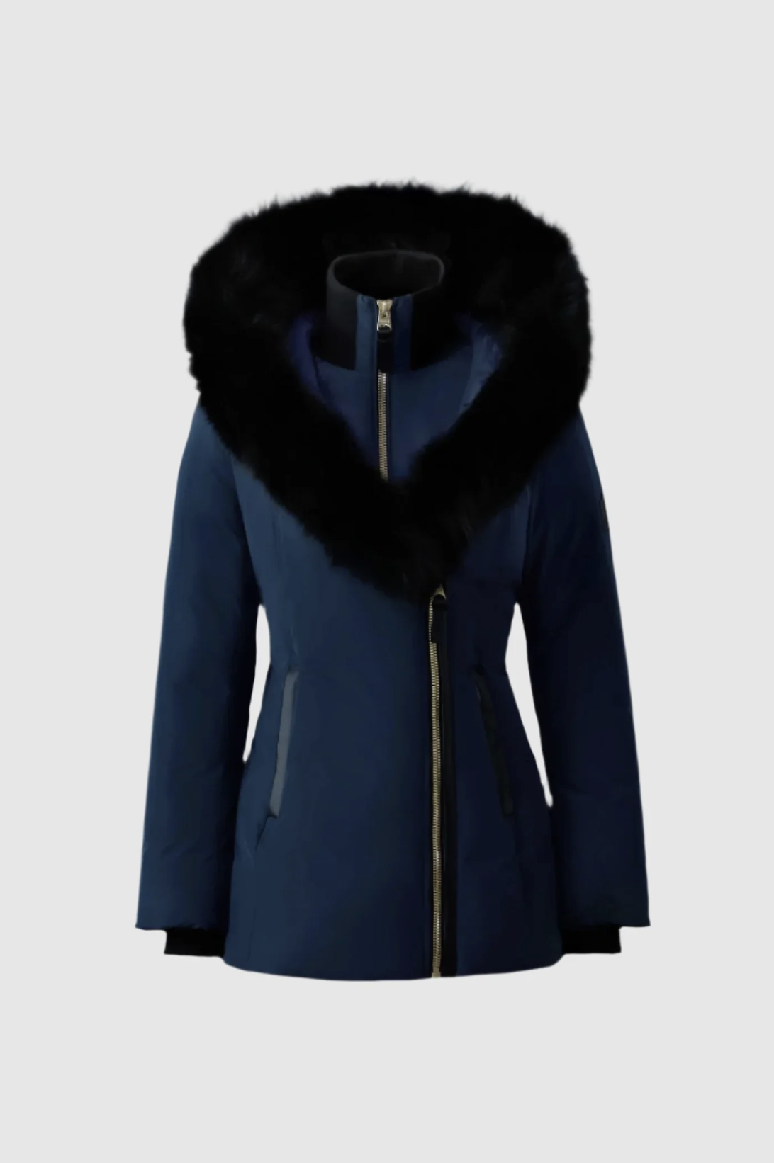 Mackage ADALI-BX Down Coat with Blue Fox Fur