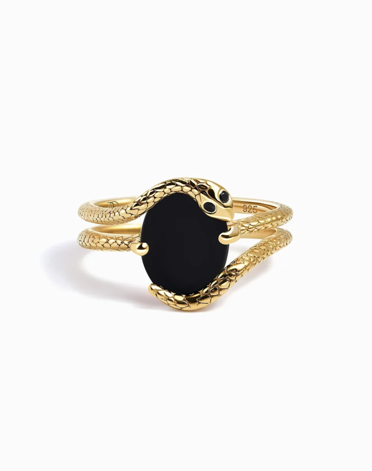 Moon Magic Black Onyx Ring - Serpent