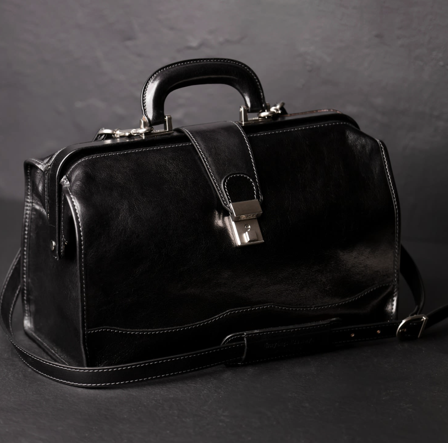 Time Resistance (via Wolf &amp; Badger) Small Leather Doctor Bag For Women In Black - David Copperfield