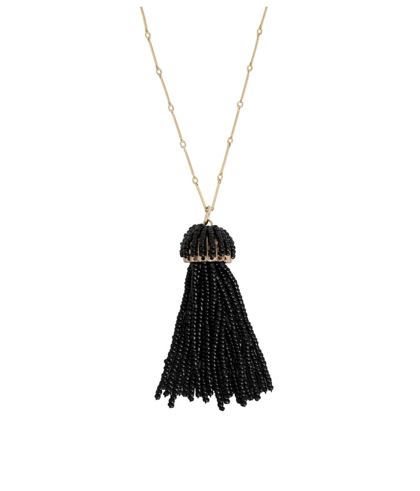 Becket + Quill (via Wolf &amp; Badger) Black Tassel Necklace
