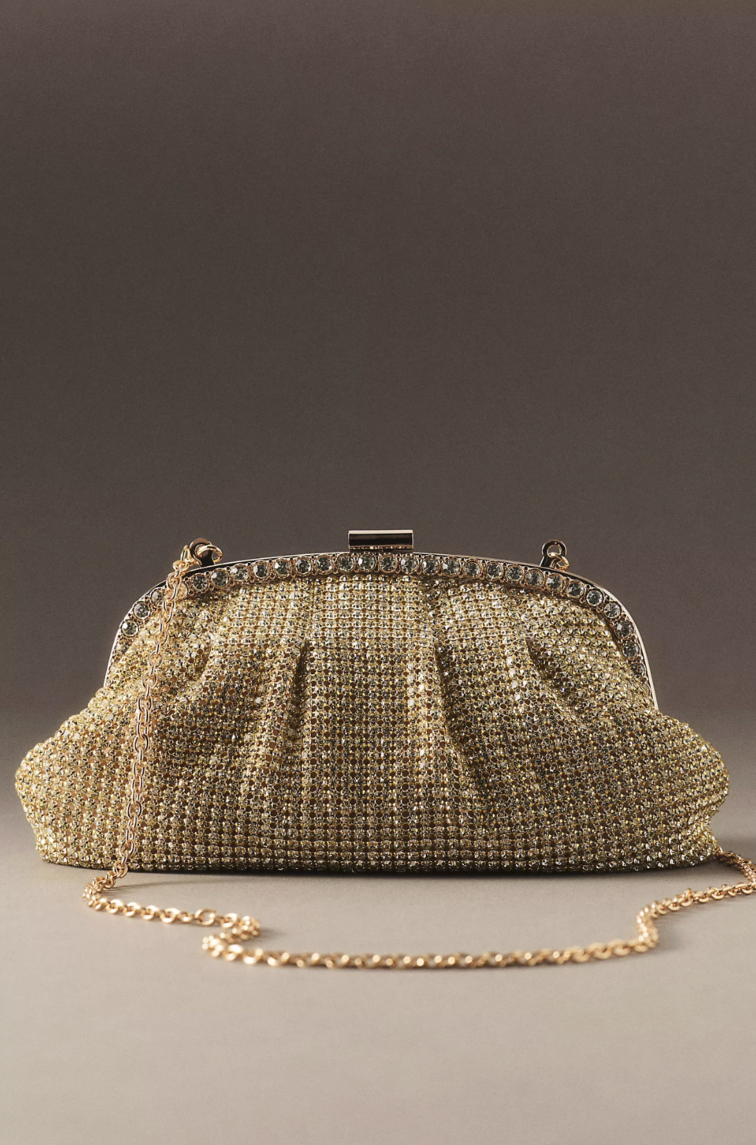 Badgley Mischka Khari Rhinestone Pleated Clutch
