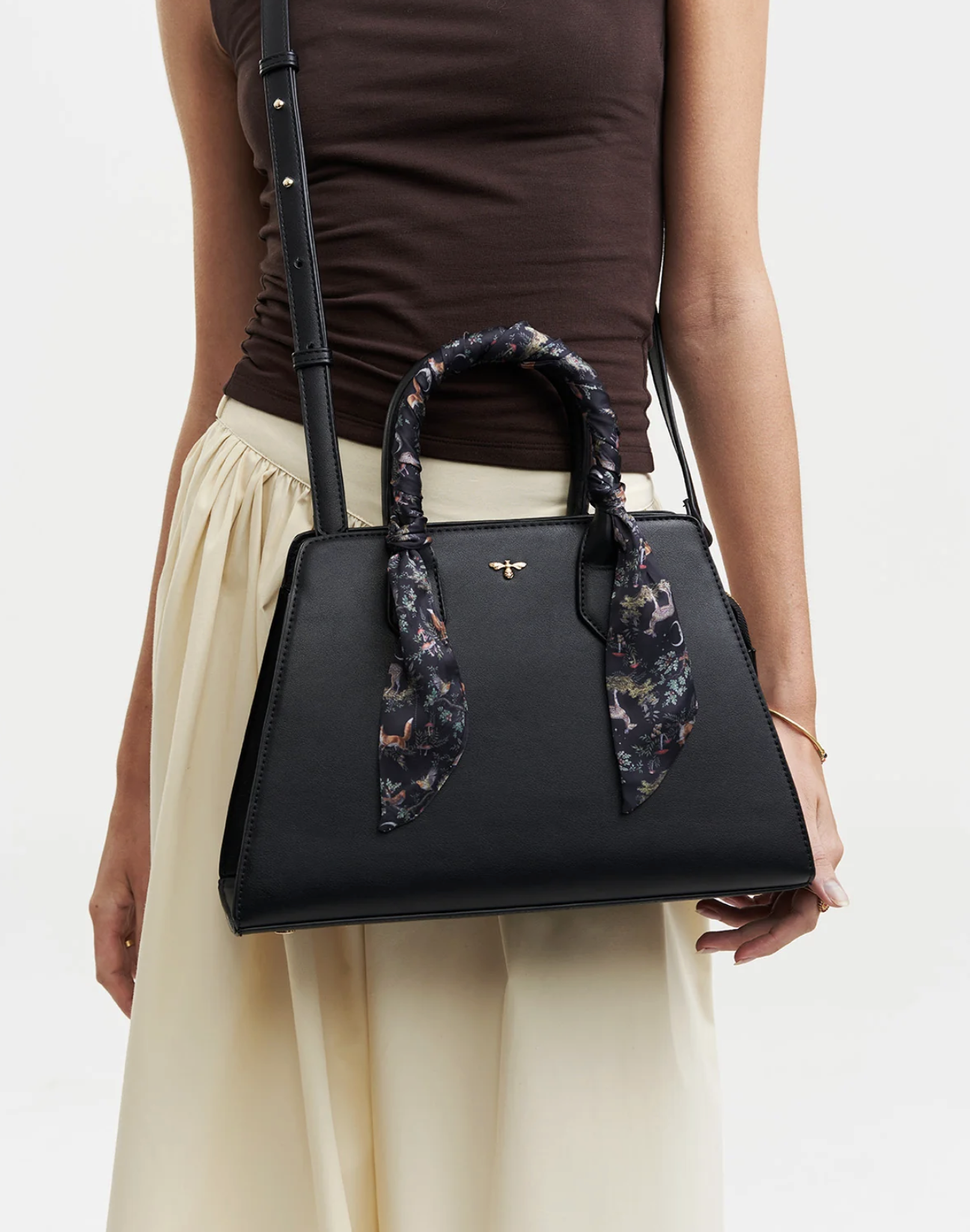 Fable Grace Structured Tote Bag in Black