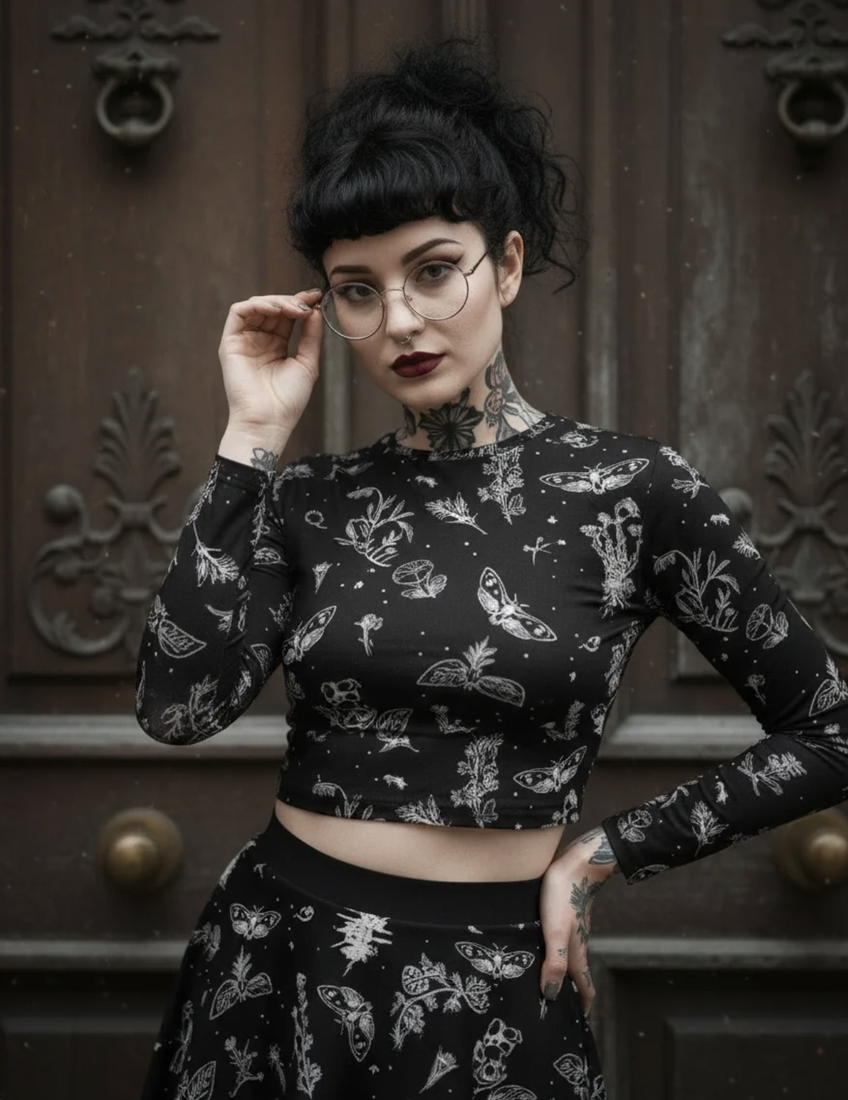 Nightshade Long Sleeve Crop Top