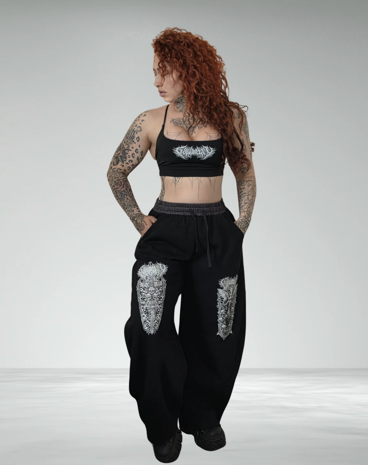 Plaid Baggy 'Coffin' Barrel Joggers