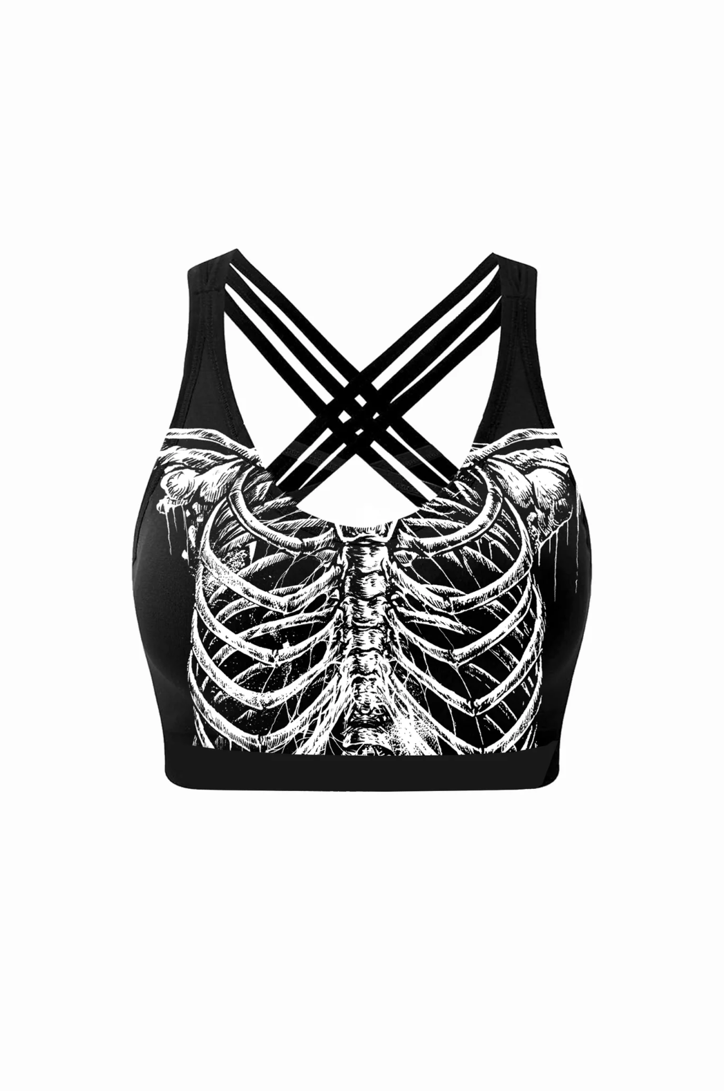 Ribcage - 'Gothica' Criss-Cross Crop Top