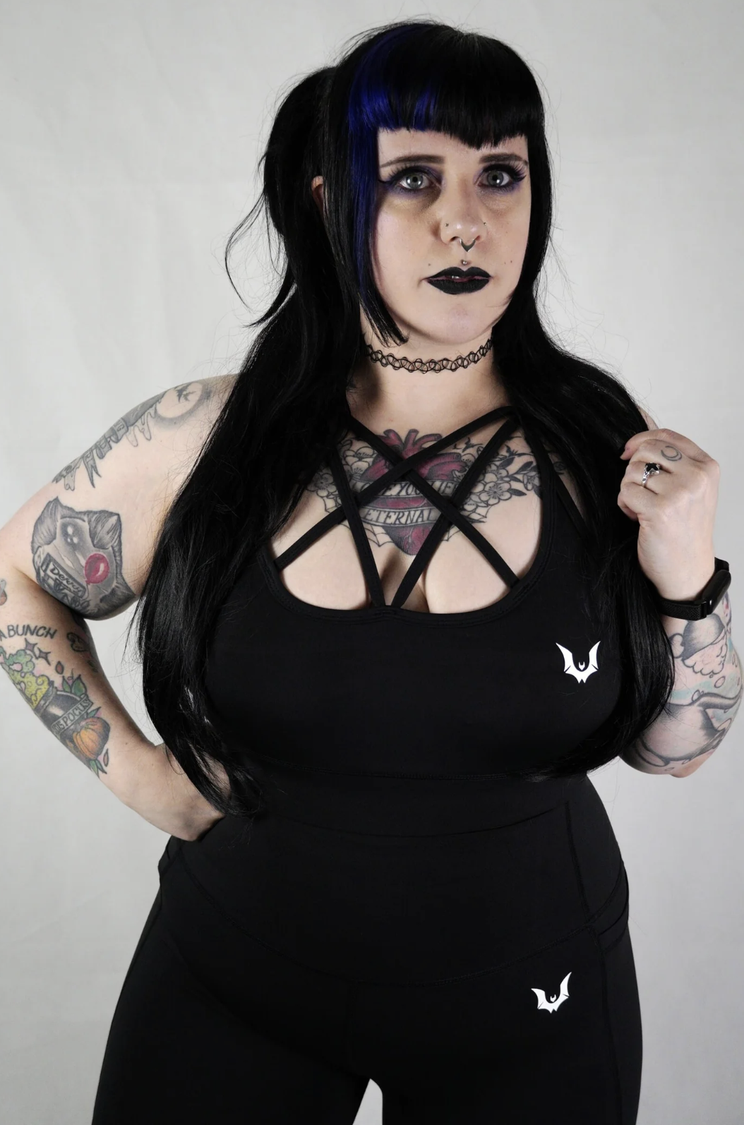 Pentagram Black - 'Hardcore' Adjustable Crop Tops