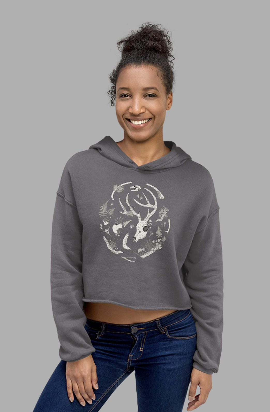 Fungalis Print Crop Hoodie