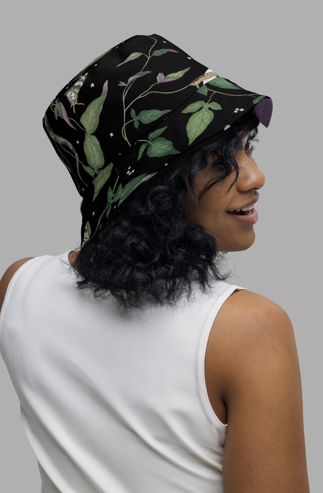 Nightshade Print Reversible Bucket Hat