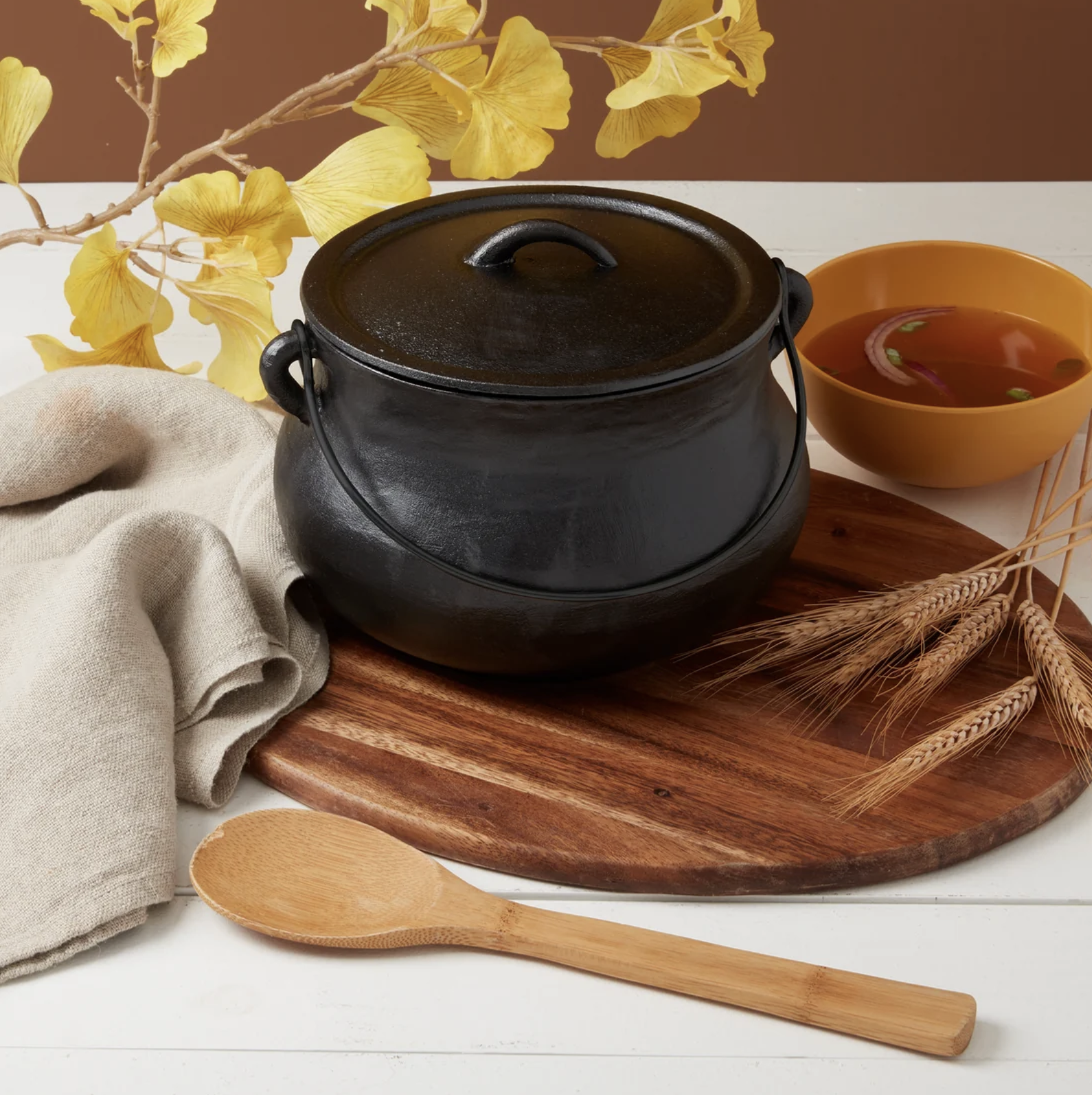 Smith Clark Ironworks Cast Iron Cauldron Pot with Handle