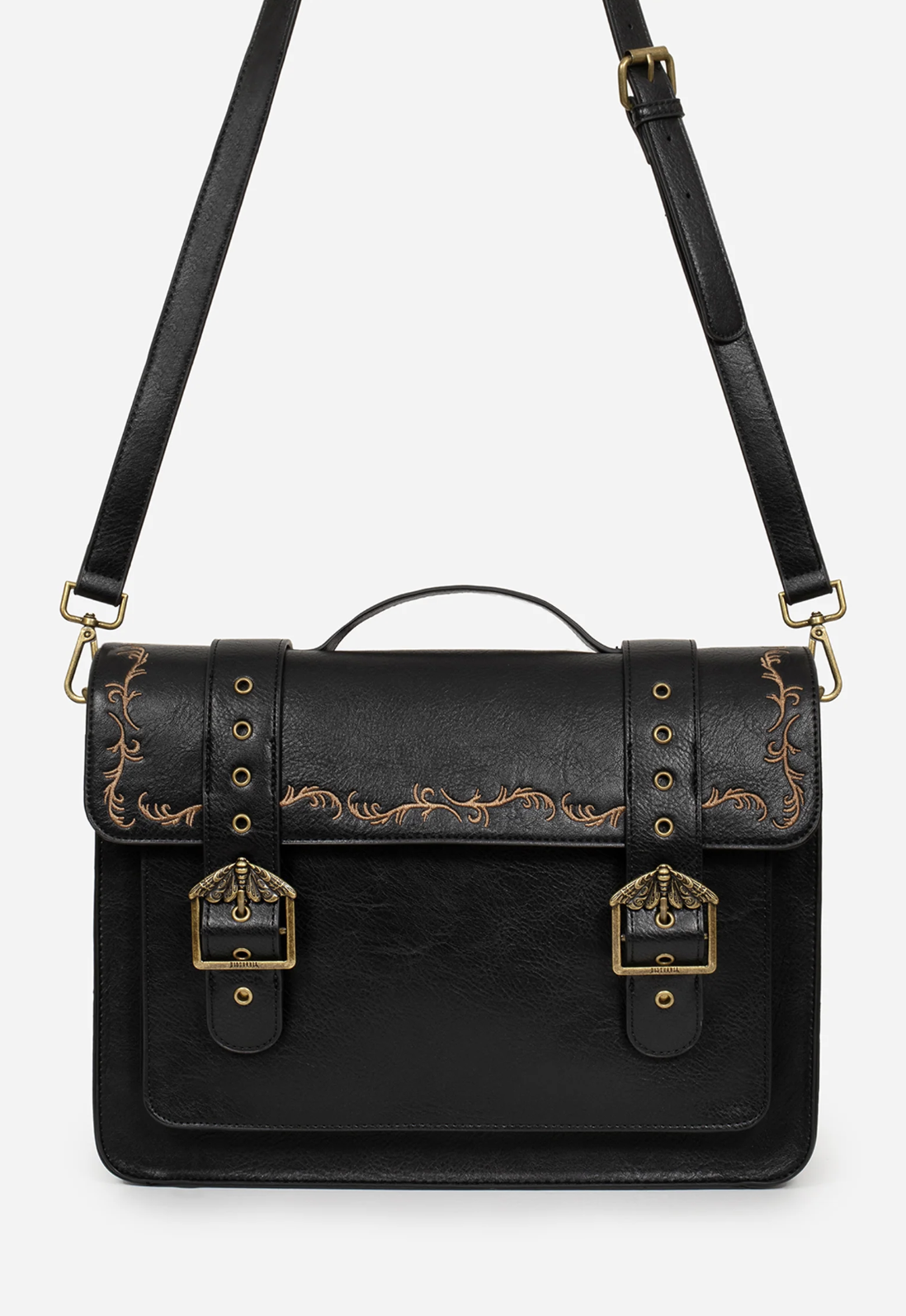 Disturbia Rosamoth Buckle Vine Embroidered Satchel Bag