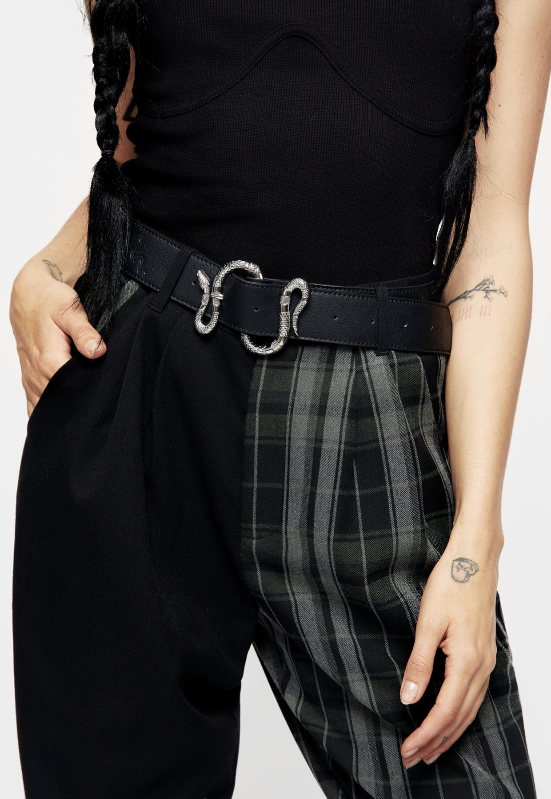 Disturbia Mamba Debossed Belt With Snake Buckle