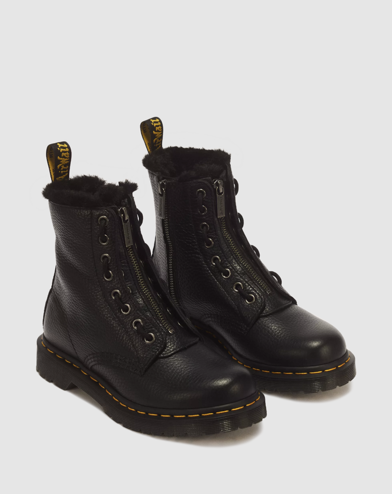 Dr Martens 1460 Serena Zip 8 Eye Milled Nappa Leather Boots