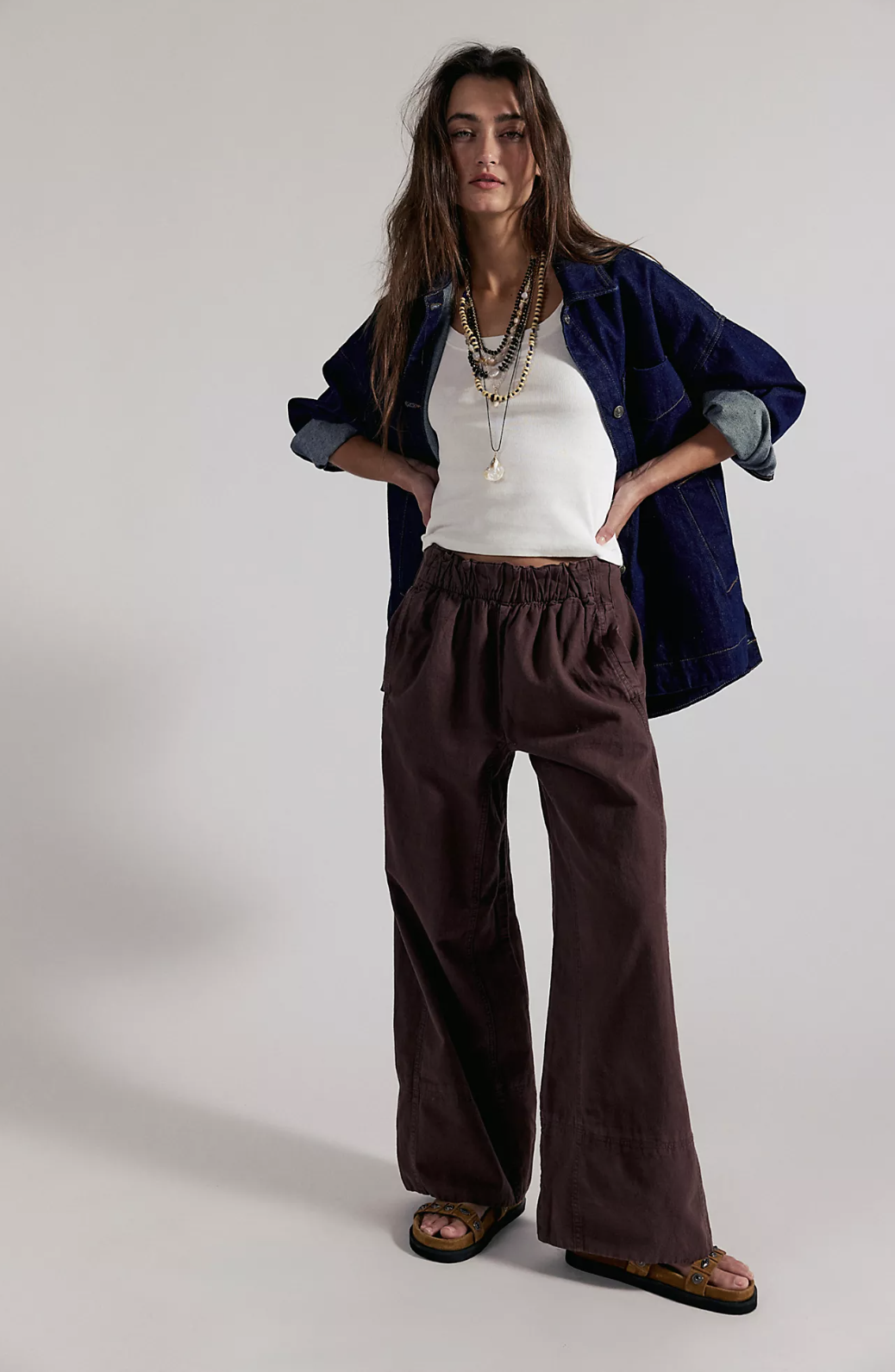 Free People Day's End Linen Pull-On Pants