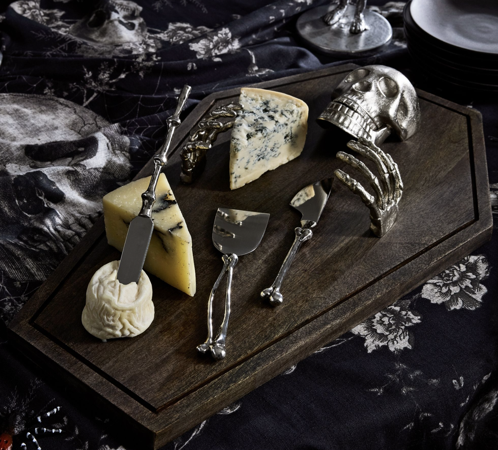 Pottery Barn Skeleton Cheese Knives - Set of 3
