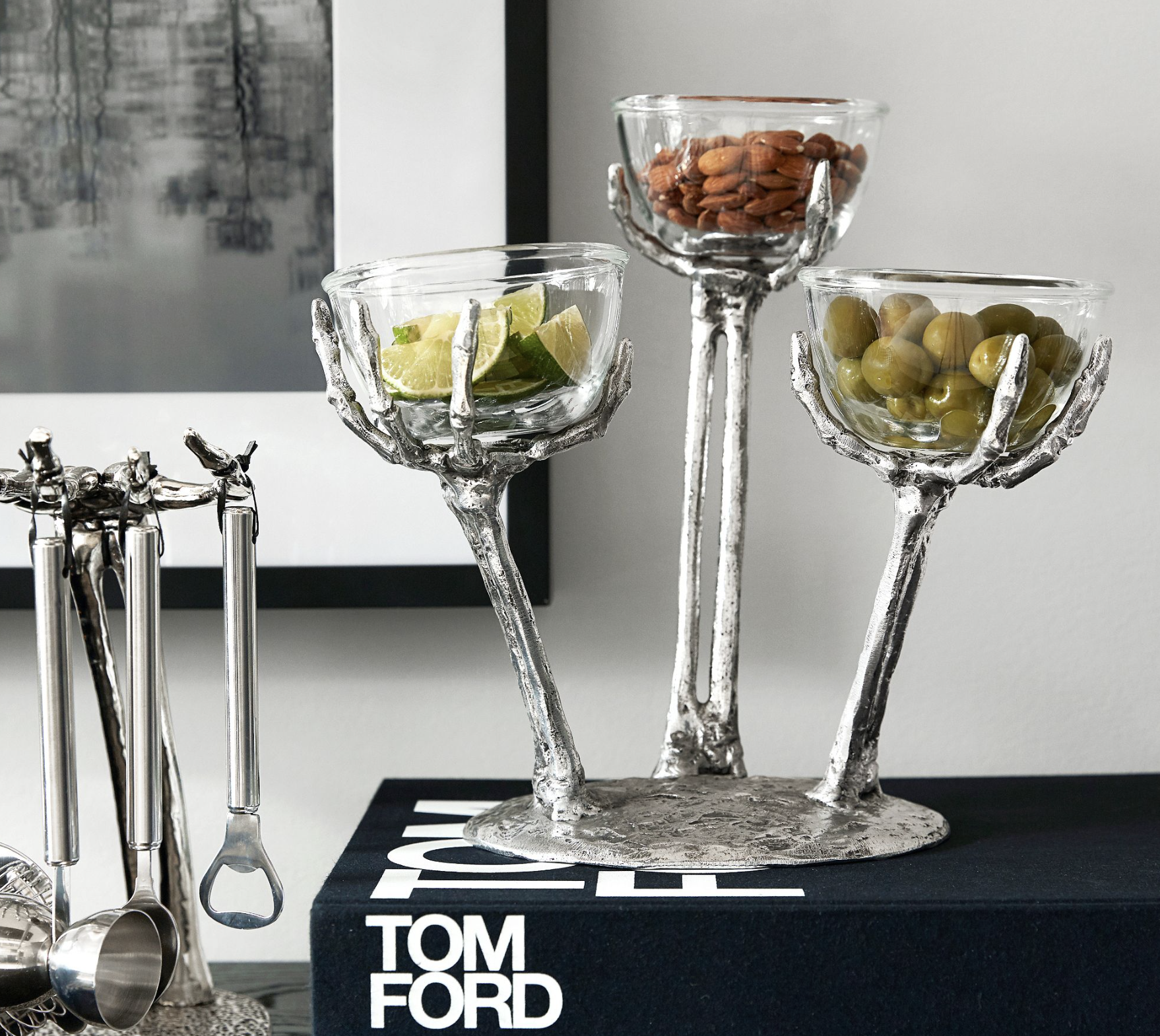 Pottery Barn Skeleton Multi-Condiment Server