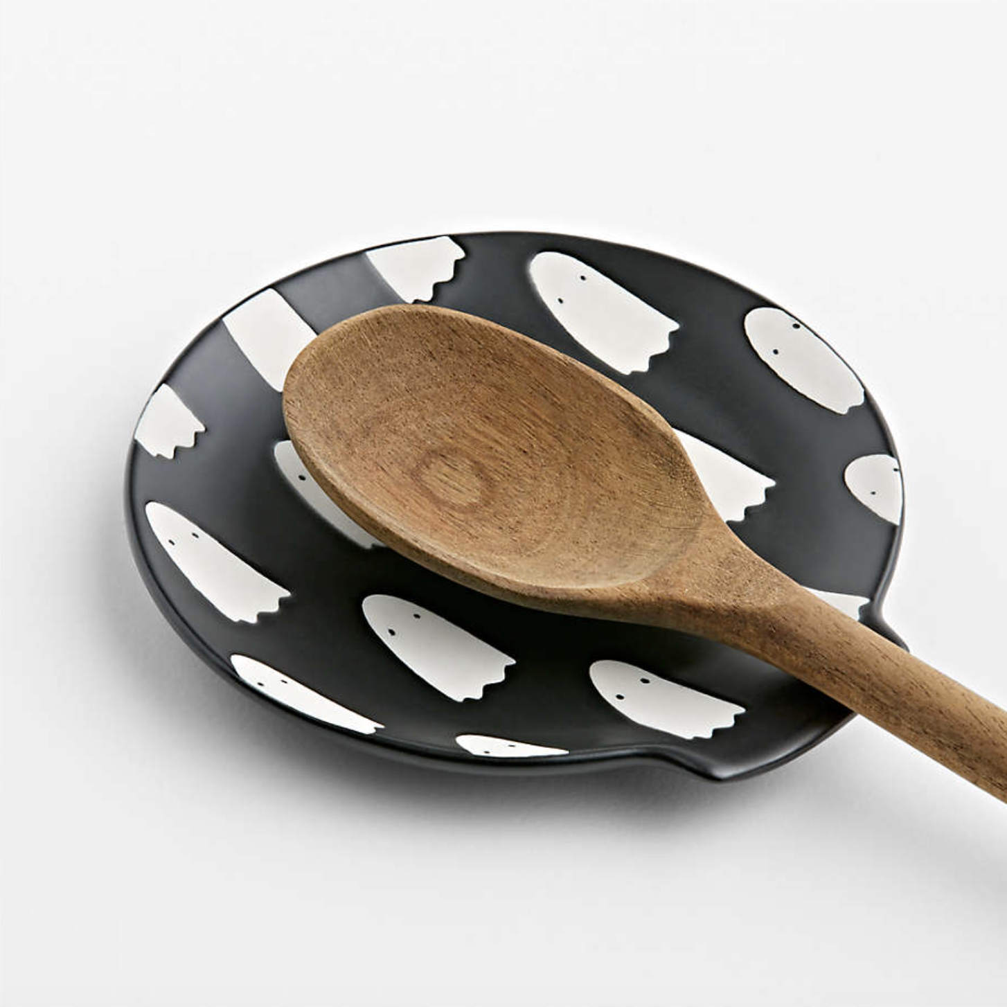 Crate &amp; Barrel Ghost Ceramic Spoon Rest