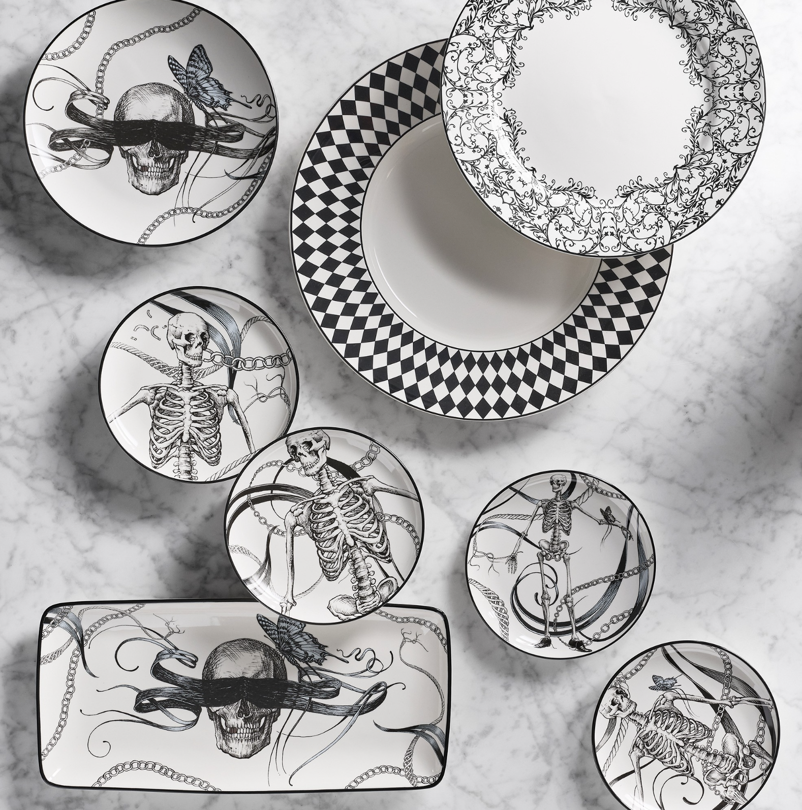 Rory Dobner x Williams Sonoma Skull Dinnerware Collection