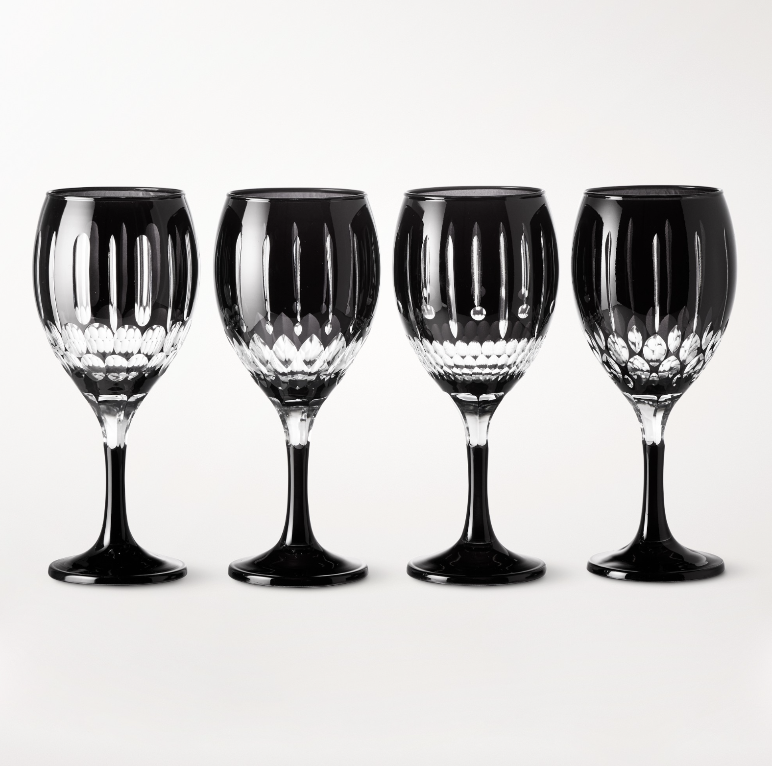 Williams Sonoma Wilshire Jewel Cut Wine Glasses, Set of 4
