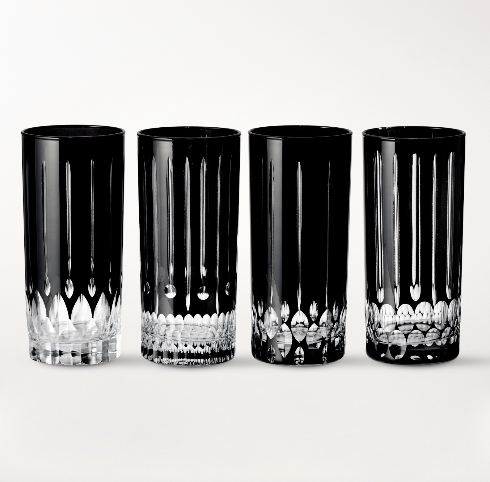Williams Sonoma Wilshire Jewel Cut Highball Glasses, Set of 4