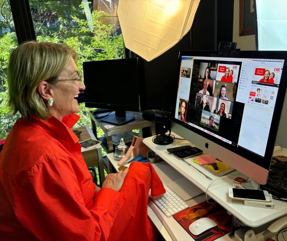 Louise connecting through an online session