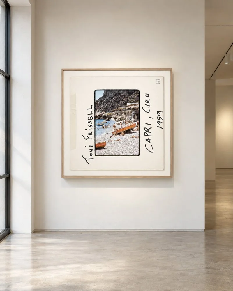 Toni Frissell Slides – Capri Ciro C. 1959 / Framed 36"x36" / $1466CAD