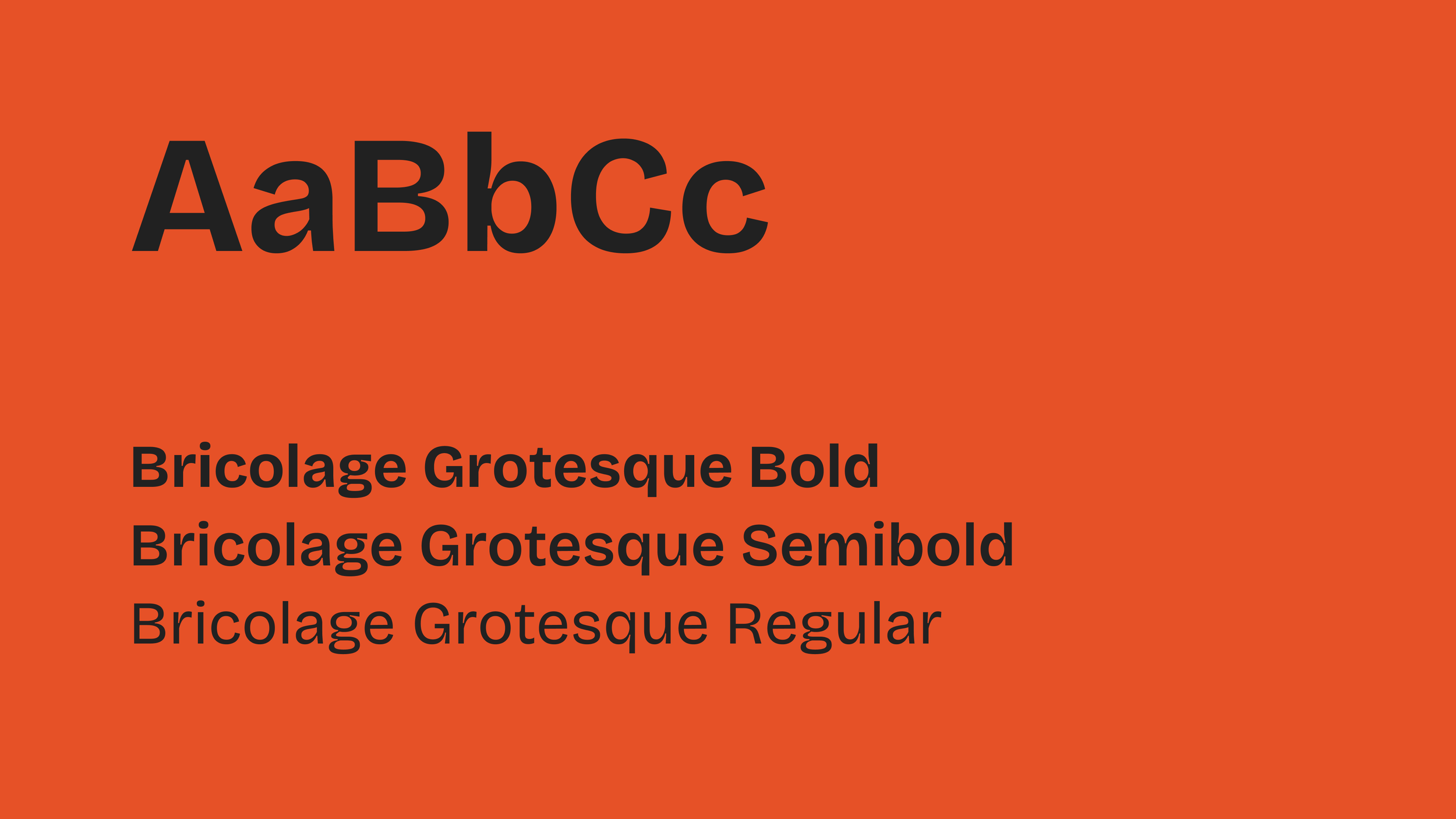 Sample text showing different font styles and sizes on an orange background, including bold, semi-bold, and regular weight samples.