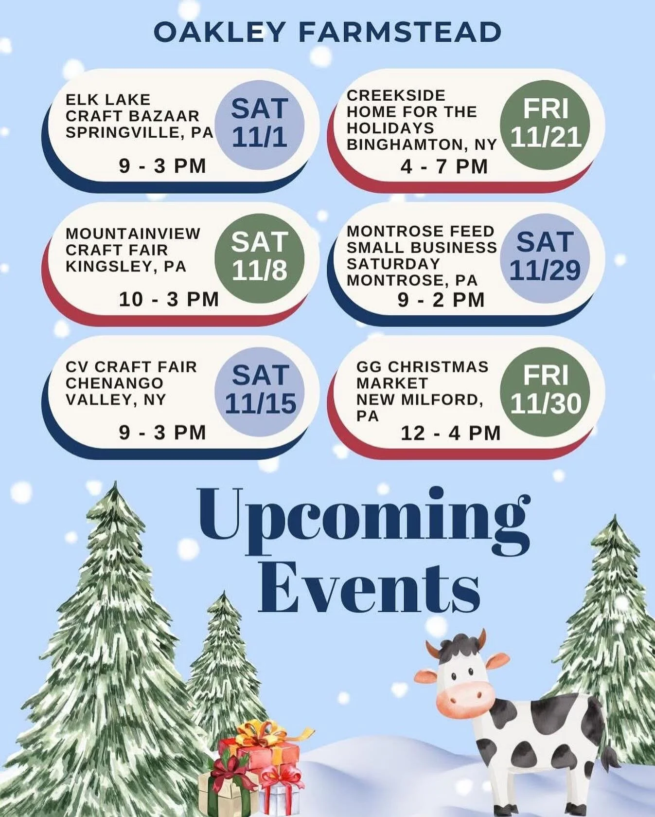 Upcoming Events for all of Novem-BURRRRRRR ❄️☃️🌨️