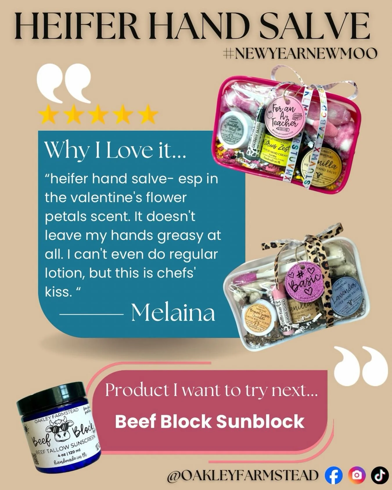 Day 28!!!

As we get closer to closing out January I&rsquo;ve got another one for ya! Heifer Hand Salve! Now I don&rsquo;t sell this product on its own anymore, it was replaced with Ranch Hand, you can still get a mini version in every Gift Set 💝 

