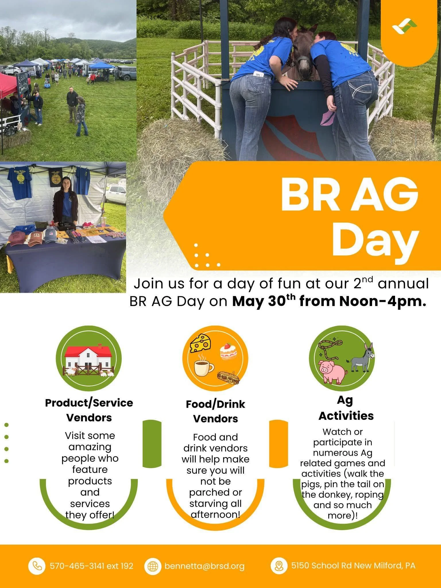 So excited! Today is Blue Ridge Ag &amp; FFA Fair Day!!!

Come down from 12-4 to see some awesome small vendors 🛒, kiss a donkey 🫏 💋 and support a great cause!!! 

So excited that the rain 🌧️ is gonna hold off for us this year!! Can&rsquo;t wait 