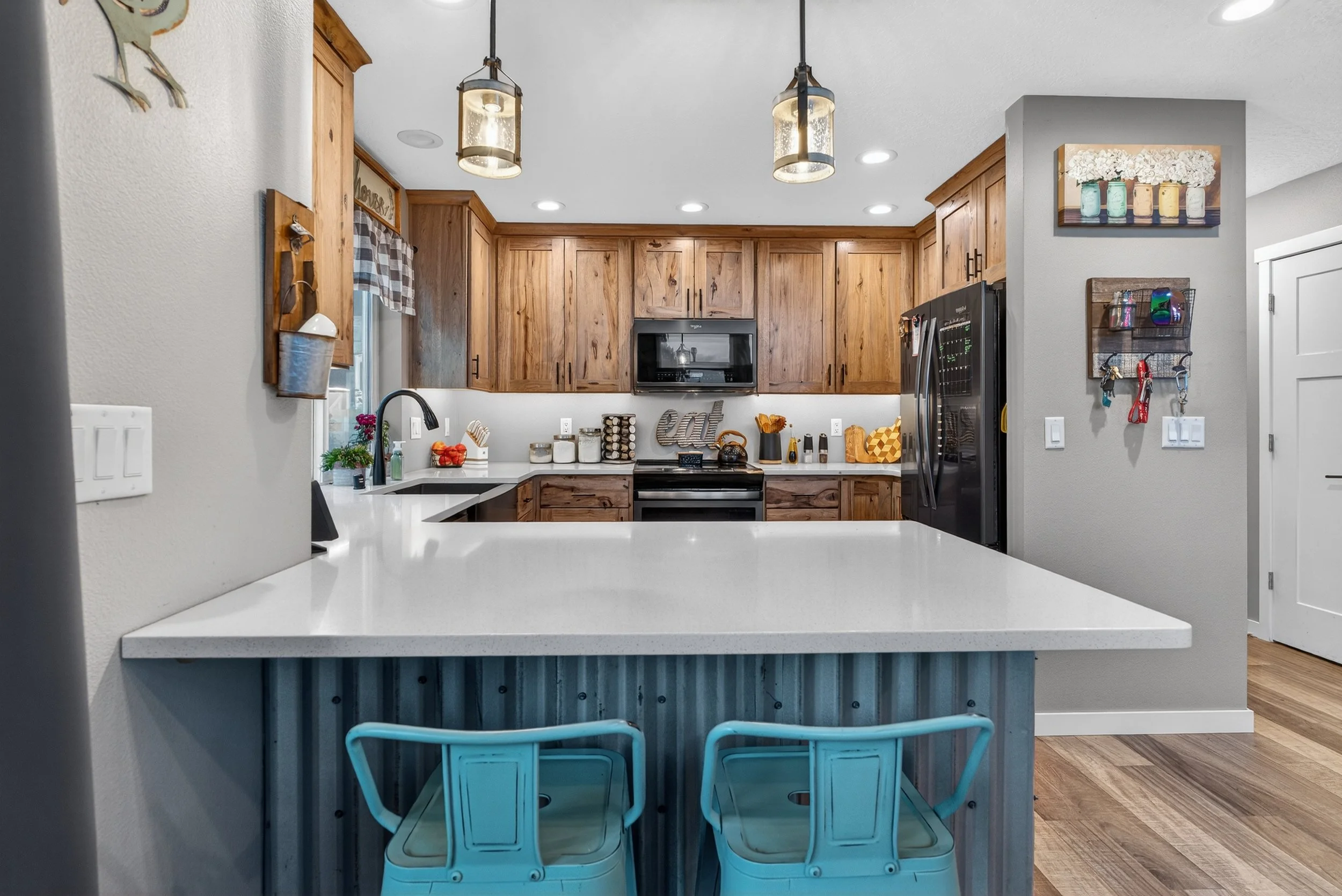 Farmhouse Kitchen in Waterfront Property - Real Estate Photography Spokane Washington