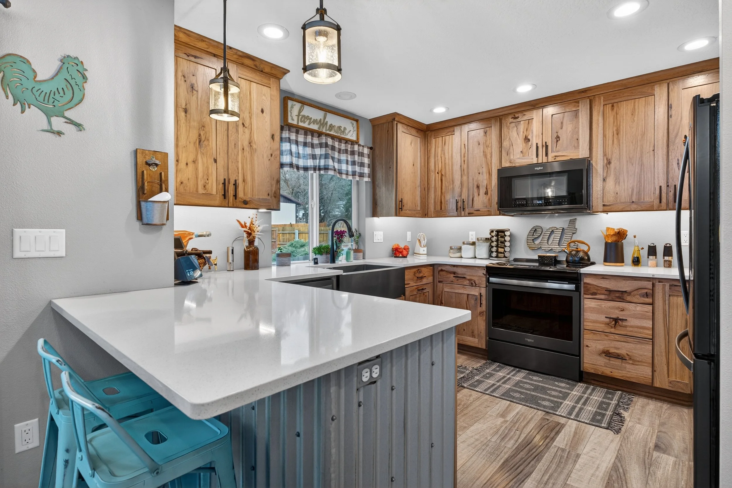 Farmhouse Kitchen in Waterfront Property - Real Estate Photography Spokane Washington