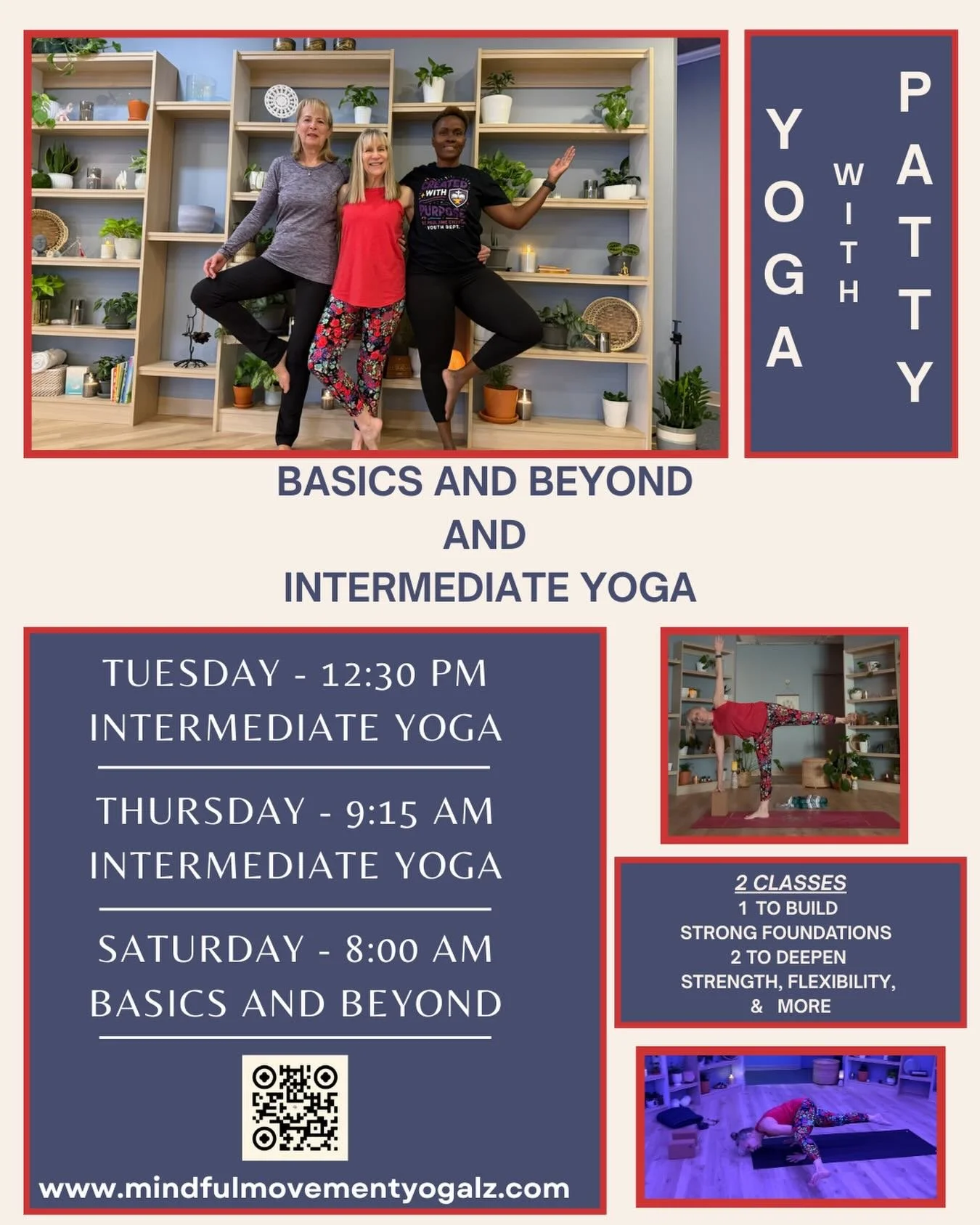 Check out Patty&rsquo;s class tomorrow, Tuesday at 12:30pm!  She is a true pro who can get you started on your yoga journey or take you all the way into arm balances.  She is a teacher worth practicing with!  Drop in or register in advance at www.min