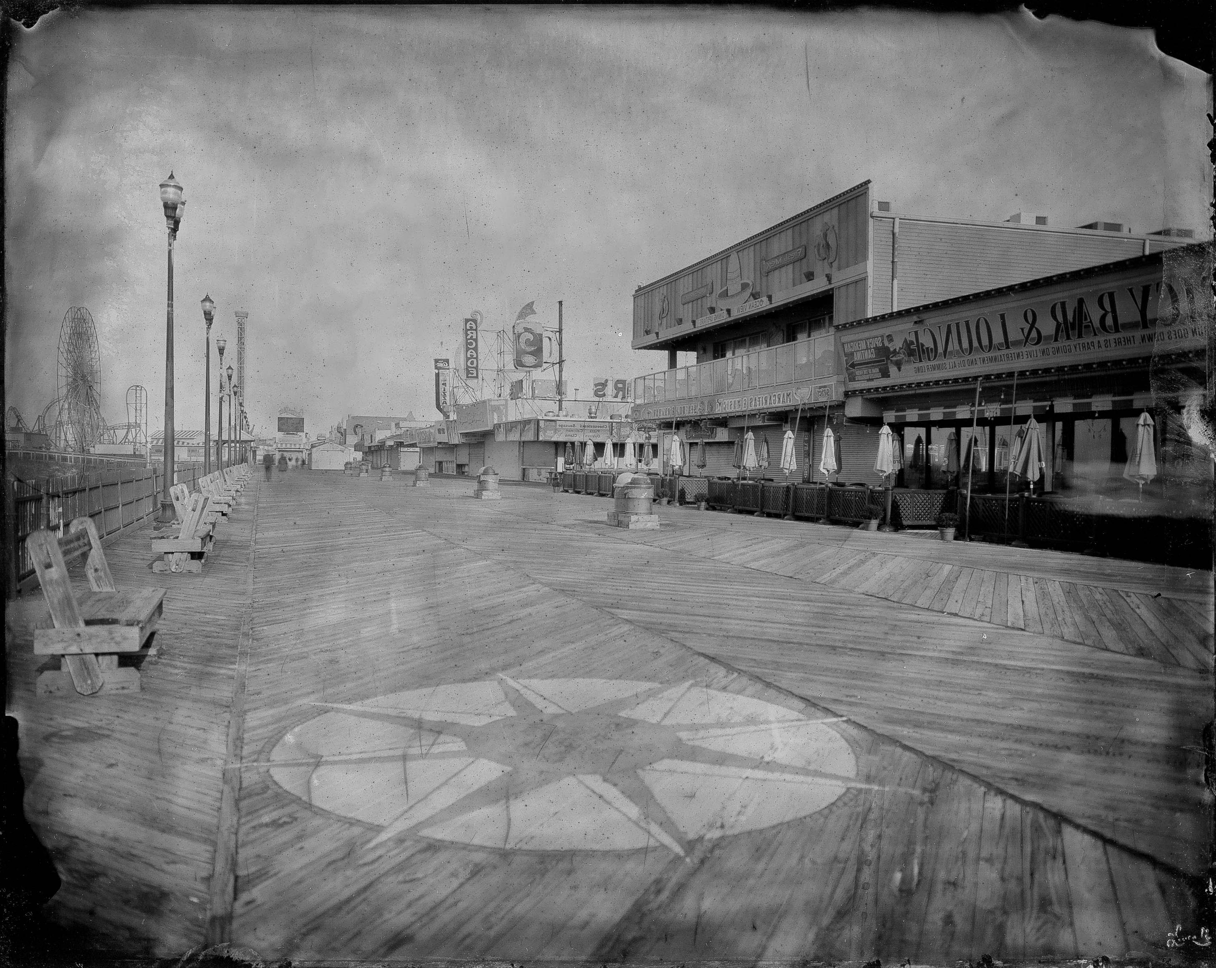 "Ghost Walk" - Seaside Heights, NJ - Archival Print from Wet Plate Collodion 