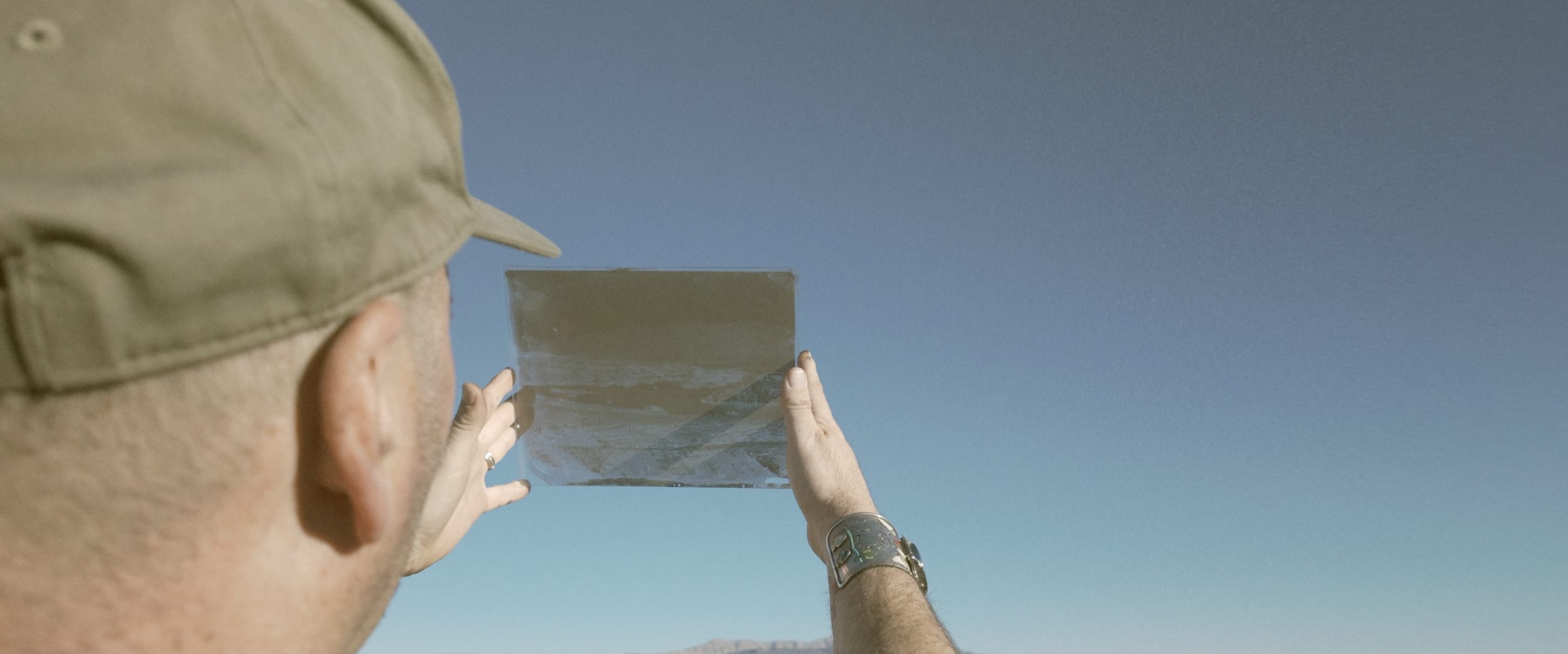 Examining Wet Plate Glass Collodion Negative