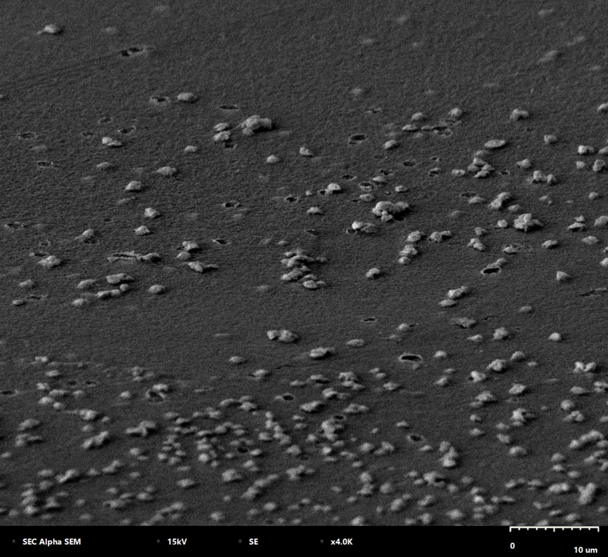 The surface of a Tintype under and electronic microscope.
